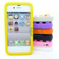 BRICK BLOCK Rubber SILICONE Skin Soft Back Case Cover for Apple iPhone 