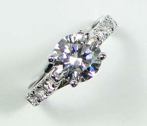   Plated 1.9ct Round Cubic Zirconia XMAS GIFT Diamond Cut Ring AR0844