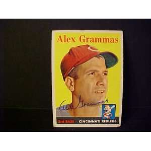 Alex Grammas Cincinnati Redlegs #254 1958 Topps Autographed Baseball 