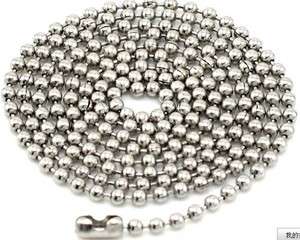   WHOLESALE STAINLESS STELL BALL BEAD CHAIN NECKLACES 2MM X 5PCS LOT