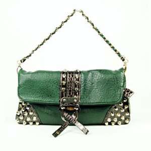  Green Synthetic Clutch Bag 