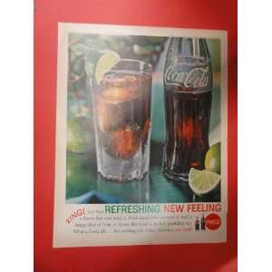  Coca Cola,(glass with lime/bottle,). Orinigal 1962 Vintage 