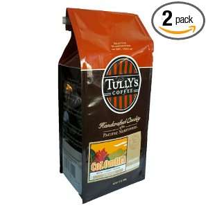 Tullys Coffee Colombian, Ground, 12 Ounce Bags (Pack of 2)  