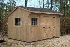 10 x 12 Utility Garden Saltbox Style Shed Plans 71012  