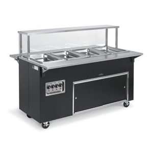    4 Well Hot Food Station Open Storage   Black