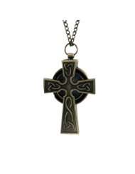 Vintage Style Celtic Cross Watch Necklace 30 Long Necklace