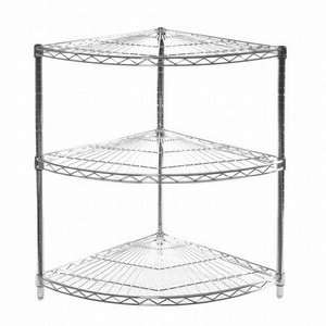   Wire Shelving Radial Corner Unit with Three Shelves