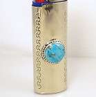 Vintage Silver LIGHTER CASE, Turquoise & Pearl, Holder, Jacket, Cover