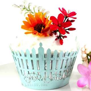   Fence Lace Cupcake Wrappers Wedding Party Cake Case (LUXE)  