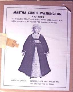 MARTHA WASHINGTON Yield House DOLL KIT  