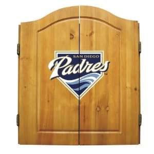   Diego Padres MLB Complete Dart Board Cabinet Set (w/ darts & flights