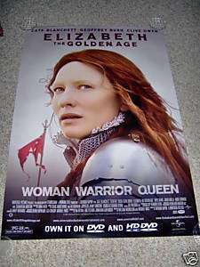 Elizabeth Golden Age DVD Release Poster 27x40 Blanchett  