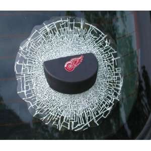  Detroit Red Wings Shatter Puck Window Decal Sports 