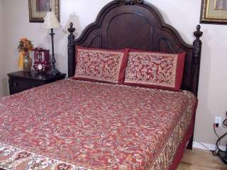 Luxury Cotton Indian Bedding Beautiful Floral 3P Elegant Designer Bed 