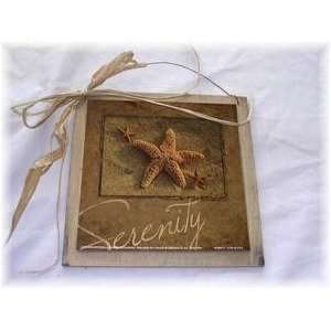   Serenity Starfish Wall Art Sign Shells Beach Bathroom