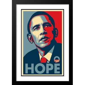 Barack Obama 32x45 Framed and Double Matted RARE Campaign Poster 