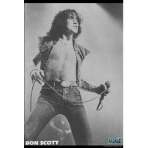  AC/DC Poster Bon Scott Live on Stage B/W