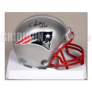  Autographed Charlie Weis Helmet   New England Patriots 