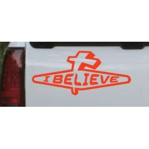 Red 22in X 10.1in    I Believe Christian Car Window Wall Laptop Decal 