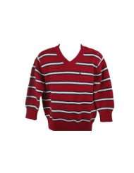 Tommy Hilfiger Baby Boys Toddler Boys Red Striped V Neck Sweater