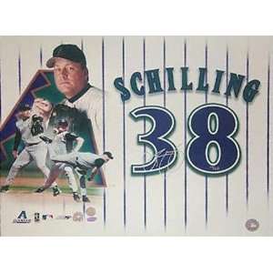 Curt Schilling Arizona Diamondbacks Jersey Collage 16x20 Autographed 