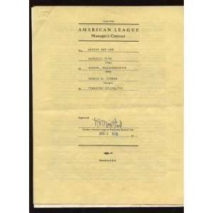  1979 Don Zimmer Boston Red Sox Managers Signed Contract 
