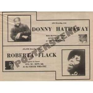  Donny Hathaway Roberta Flack Newspaper Concert Promo Ad 