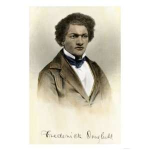 Frederick Douglass as a Young Man, with His Autograph Premium Poster 