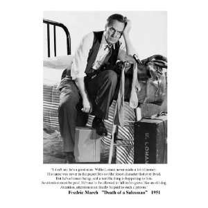 Fredric March 1951 Movie Death of a Salesman. Quote 8 1/2 X 11 