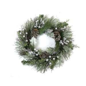 Jaclyn Smith Traditions 22 Midnight Clear Icy Mango Pine Wreath