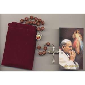 Pope John Paul II Relic Rosary (Relic is Piece of Clothing that Pope 