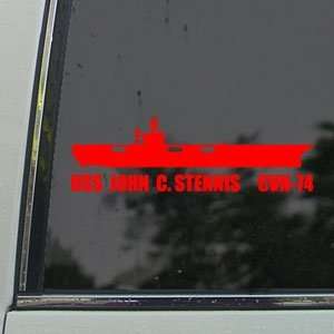  CVN 74 USS John C Stennis FINAL Red Decal Car Red Sticker 