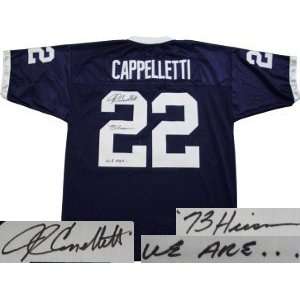 John Cappelletti Autographed Jersey   Penn State Custom 73 Heis We Are