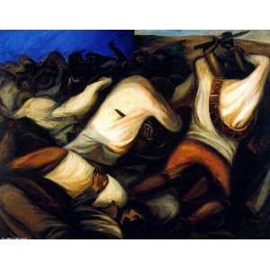   Made Oil Reproduction   Jose Clemente Orozco   32 x 24 inches   Combat
