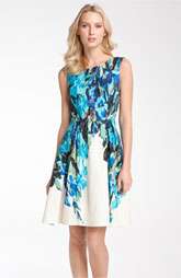 Donna Ricco Sleeveless Floral Print Linen Dress $118.00