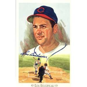 Lou Boudreau Autographed Perez Steele Postcard   Cleveland Indians