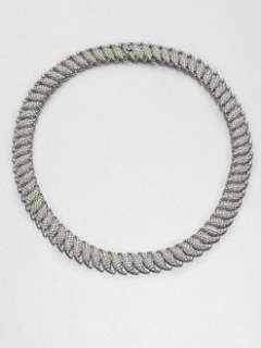 Adriana Orsini   Crystal Encrusted Leaf Link Necklace