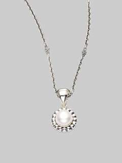 Lagos   Pearl & Sterling Silver Fluted Pendant Necklace