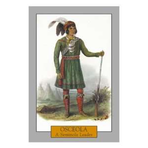 Osceola   Portrait of a Seminole Leader, c.1844 Premium Poster Print 