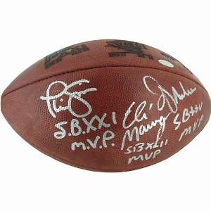 Phil Simms, Ottis Anderson And Eli Manning Autographed Football   w 