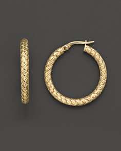 Roberto Coin Medium 18K Yellow Gold Woven Hoop Earrings