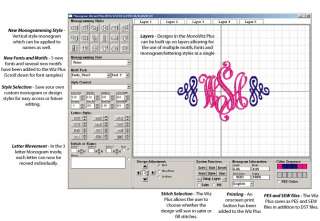 Monogram Wizard Plus Embroidery Machine Software New  