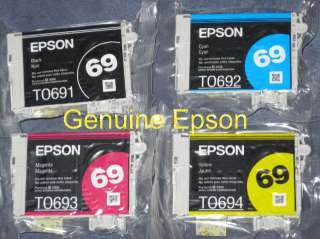 Genuine EPSON Printer Ink 69 Black Cyan Yellow Magenta T0691 T0692 