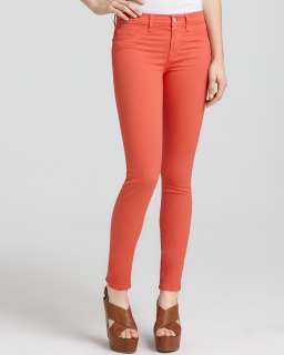 Brand 811 Mid Rise Luxe Twill Skinny Jeans in Tangerine   Denim 