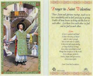 045E St Valentine Holy Card Prayer Love Unselfishly  