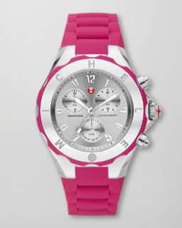 Y11RR Michele Tahitian Large Jelly Bean Chronograph, Pink