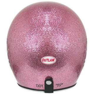 Outlaw Retro Mega Flake Open Face Helmet   Pink   Small  