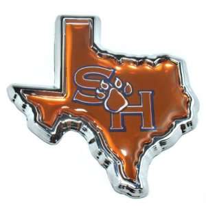 Sam Houston State Bearcats Texas Shape Chrome Metal Auto Emblem