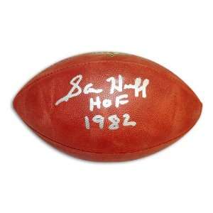 Sam Huff Autographed Football   with HOF 1982 Inscription   NFL 