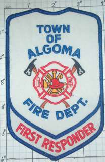 WISCONSIN, ALGOMA FIRE DEPT FIRST RESPONDER PATCH  